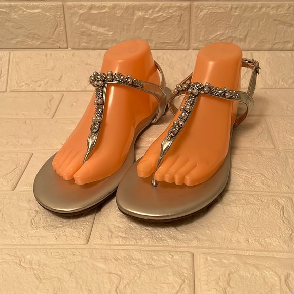 db studio Shoes - DB studio silver and rhinestone sandals